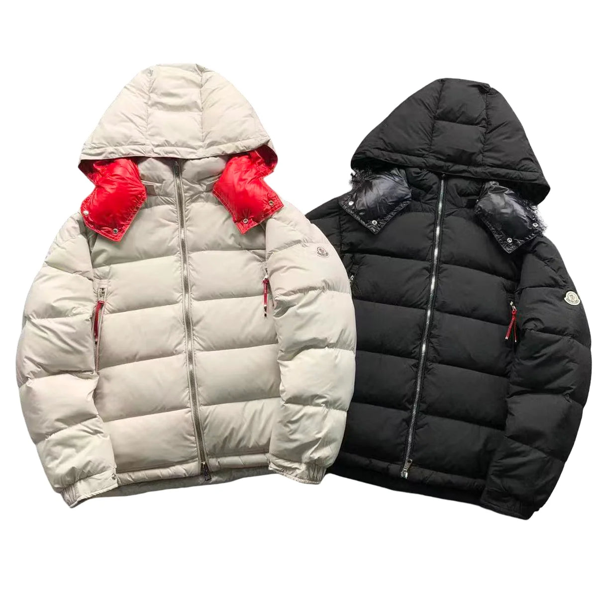 Moncler Poirier Down Jacket WhiteRed
