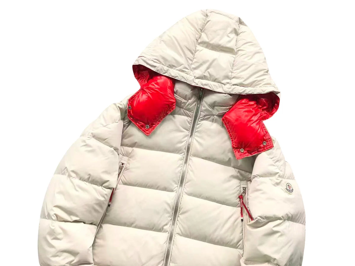 Moncler Poirier Down Jacket WhiteRed
